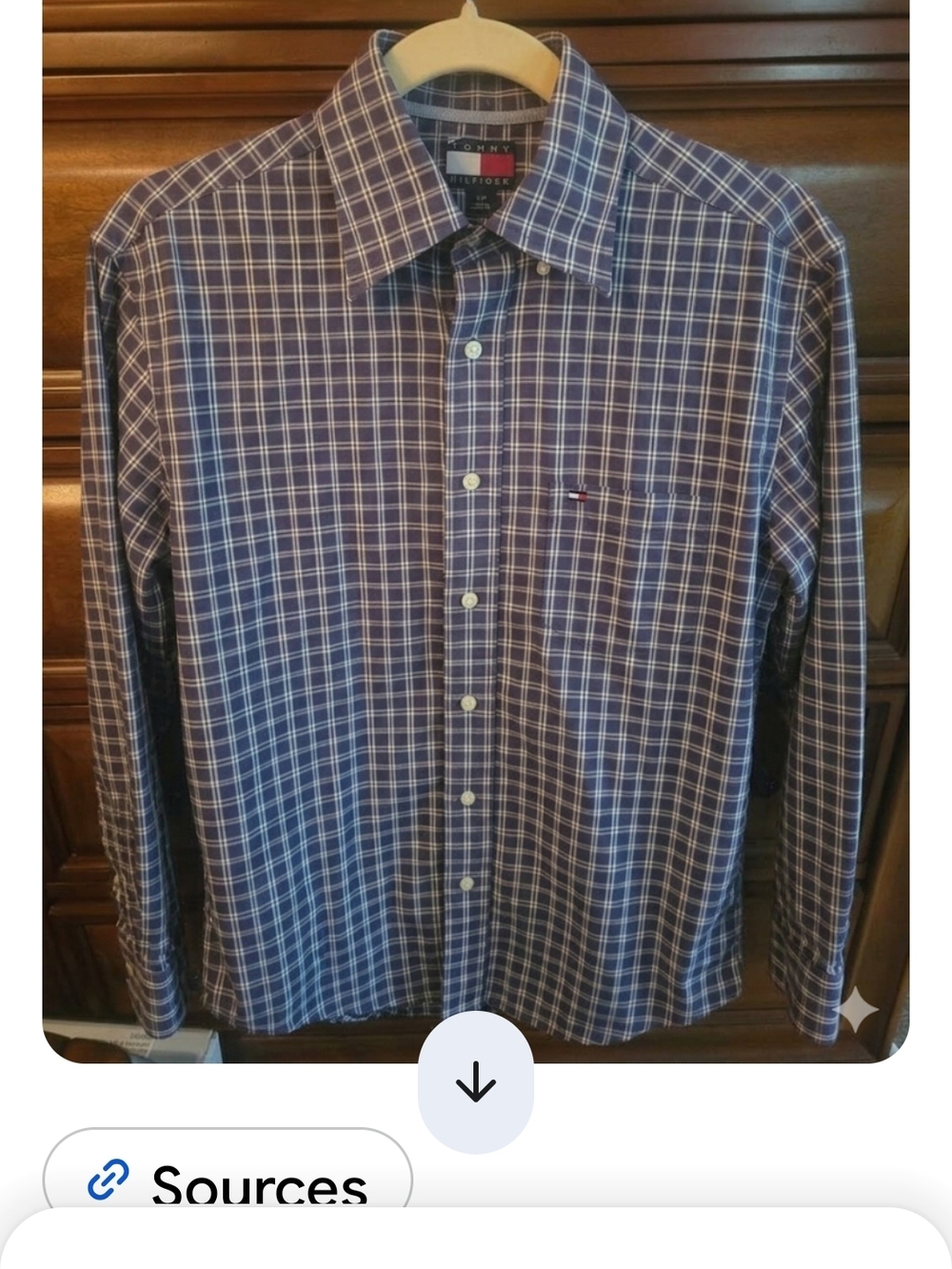 Tommy Hilfiger Men's Purple N White Plaid Button-Down Shirt